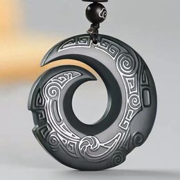 Pendants Obsidian Necklace Crafts Crystals Decorative Raw Stone Women's Organic Material Feng Shui Piedras Jewellery Lucky Pendant Art