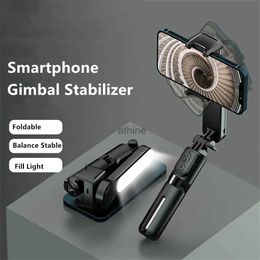 Stabilizers Handheld Gimbal Stabilizer with Fill Light Wireless Bluetooth Selfie Stick Tripod Gimbal Stabilizer Gimbal for Smartphone Video YQ240110