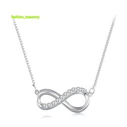 JEEVA 925 Sterling Silver Infinite Love Pendant Necklace Moissanite Lab Diamond Neck Chain for Women Anniversary Fine Jewellery