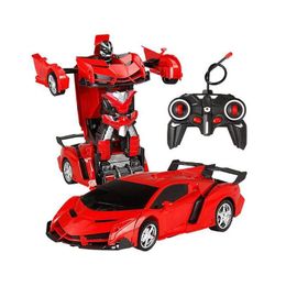 Electric/Rc Car Rc Toy Remote Control Toys Hobby Robot Cars Deformation Transforming Racing Transformation Vehicle Drop Delivery Gif Dhxw3