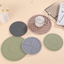 Table Mats 16/22CM Silicone Mat Cup Round Heat Insulation Soft Rubber Tea Coffee Mug Glass Beverage Holder Pad Home Decorate