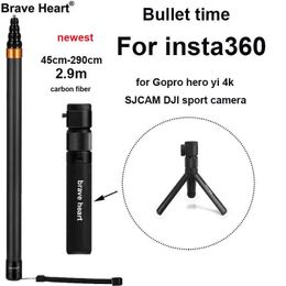 Monopods Bullet Time Carbon Fiber Selfie Stick tripod Handheld Monopod For Insta360 One X2 Sport Camera Insta 360 One R Insta360 X Gopro