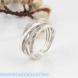 jewellery Designer Pandoraring Dora's Band Rings sweethearts S925 silver winding creative hollow out intertwining ring fashion versatile Ring Gift female