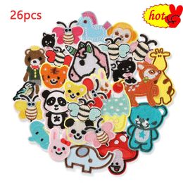 26pcs Lot Patches for Clothing Kids Boys Animals with Iron on Bee Bear Sets Girls Pack Wholesale Small Embroidered Bulk Sew Cute