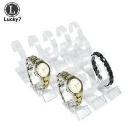 Necklaces Wholesale 10pcs/lot Acrylic Watch Display Rack Clear Rotating Bracelet Bangle Chain Organiser Storage Holder Watch Stand