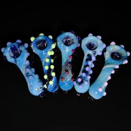 Unique Smoking Piece Galaxy Smoking Glass Tube Pipe Original Themed Glass Smoking Pipe Beautiful One Hit Smoking Beads Hand Spoon ZZ