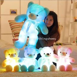 30cm Luminous Creative Light Up LED Teddy Bears Stuffed Animals Plush Toy Colorful Glowing Teddy Bear Christmas Gift for Kid
