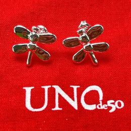 Earrings 2023 UNOde50 Hot Sale in Europe and America Simple and Creative Dragonfly Women's Earrings Romantic Jewelry Gift Bag with Bag