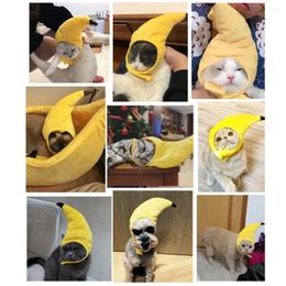 Cat Costumes Pet Hat Banana Shape Funny Headwear Puppy Props Dog Headcover Costume Pograph Kitten Supplies