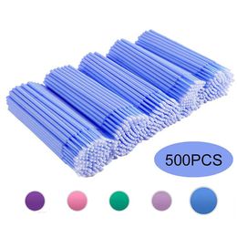 Brushes 500pcs/lot Disposable Applicator Micro Brushes for Eyelash Extension Lash Cleaning Brushes Lip Brush Sticks Makeup Tools