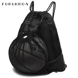 Drawstring Basketball Football Bag Ultralight Mesh Ball Soccer Shoes Backpack Outdoor Sports Yoga Swimming Luggage Pack XA103B 240111