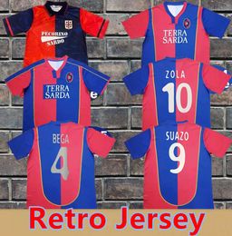Cagliari Calcio 1990 1992 03 04 05 Retro Soccer Jerseys Home JOAO PEDRO SIMEONE NAINGGOLAN GODIN 90 92 Vintage football shirts