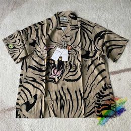 Men's Casual Shirts Oversize Tiger WAO MARIA Shirt Men Top Version Women Japan Hawaiian Summer Shirts Tee Short Sleeveephemeralew