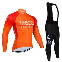 Sets Ineos Professional Cycling Jersey for 2022 MTB for Men's Summer Cycling Men Short Full Zipper Polyester Long sleeve