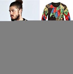 3D Mall Spring Sweatshirts Paris Top Design Colourful Feathers Leaves Golden Chains Cool Men's Slim Pattern Sweatshirt Hoodies M-2XL9602873