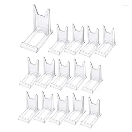 Hooks Plate Stands Plastic Display Holders Picture Clear Mini Easels To Pictures Or 15Pcs Durable