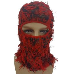 BeanieSkull Caps Designer Ski Mask Storm Knitted Distressed Camo Balaclava Ski Mask Custom Grassy Balaclava 230301275j