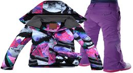 GSou Snow Women Ski Suits Winter Snowboarding Jackets and Pants Set Female Ski Jacket and Pants Set Snow Jacket Winter Ski Coat 204548951