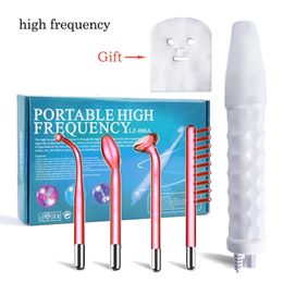 High Frequency Machine Electrode Wand Electrotherapy Glass Tube Beauty Device Acne Anti Wrinkle Skin Care Face Hair Spa 240111