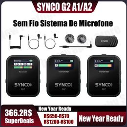 Bags Synco G2a1 G2a2 G2 A1 A2 Microphone Wireless Lavalier Microfone Mic System for Smartphone Table Dslr Camera Realtime Monitoring