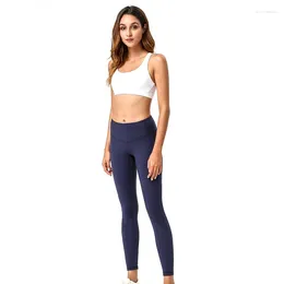 Yoga Outfits Pants Women Ankle-length High Waist Double-sided Sanding Leggings Tight Trousers Running Sportswear Apparel Clothing