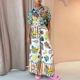 Ethnic Clothing 2 Piece Women Set Dashiki African Clothes 2024 Summer Autumn Fashion Short Sleeve Top And Pants Suit Party Lady Matching