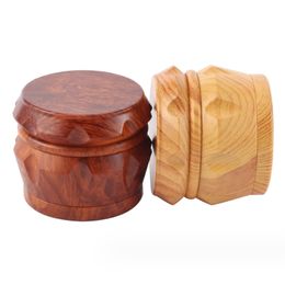 Accessories Creativity Wooden Drum Herb Grinder Smoking 40X32Mm 4 Layers Crusher Tobacco Grinders Drop Delivery Home Garden Househol