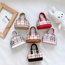 Lovely Baby Girls Brand Bags Girl Plaid Handbags Fashion One Shoulder Princess Purse Kids Leather Bag Children Backpacks 6 Colours