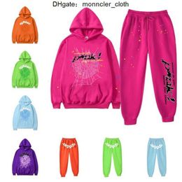 Men's Hoodies Sweatshirts 2023 Sp5der Young Thug 555555 Angel Pullover Pink Red Hoodye Pants Men Top1 Quality Shoe Sp5ders Printing Spider Web LBXN