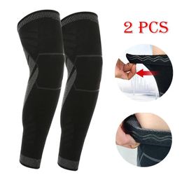 Pads 1 Pair Full Leg Sleeves Knee Brace Thigh and Calf Support Sports Compression Full Leg Long Sleeve for Basketball Running Cycling