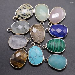 Pendant Necklaces Natural Stone Pendants Malachites Turquoises Gold Plated Crystal Charms For Fashion Jewellery Making Necklace Earrings
