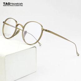 Luxury Brand Round Glasses Frame Men Optical Myopia Prescription Eyeglasses Frame Women Ultralight Eyewear 113 240110