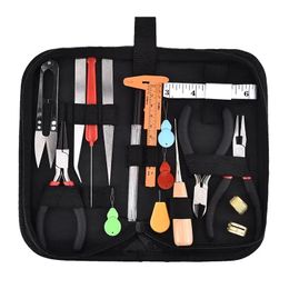 Equipments 21pcs DIY Jewelry Making Kit Pliers Jewelry Tools Set Flat Nose Pliers Wire Cutter Pliers Rings Scissor Beading Needles Tweezer