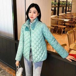 Women's Trench Coats Coat 2024 Winter Thin Short Cotton Stand-up Collar Loose Solid Colour Casual Down Women A894