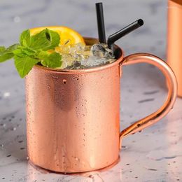 Mugs 400ML Pure Copper Mug Durable Coppery Beer Coffee Milk Cup Cocktail Whiskey Glass Drinkware Tool