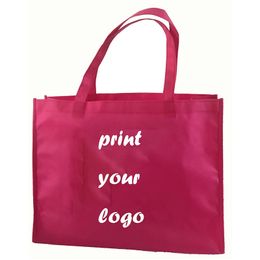 500pcs Custom bags Shopping with High quality Non woven shopping print custom size any Colour 240111