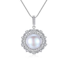 Pearl pendant necklace European American style fashion women short necklace S925 silver micro set zircon retro collar chain high-end jewelry Valentine's Day gift SPC
