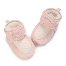 Boots 0-18M Baby Winter Snow Plush Contrast Colour Warm Baby's First Cotton Boots-Toddler Shoes