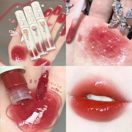 DAIMANPU Mirror Lipstick Matte Texture Lip Gloss Waterproof Sweat Resistant Long Lasting Glaze Sexy Red Tint Makeup 240111