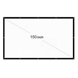 Projection Screens Portable Projector Sn 169 150 Inch Foldable White Led Sns For Wall Mounted Home Theatre Movies Drop Delivery Elec Dhf5P