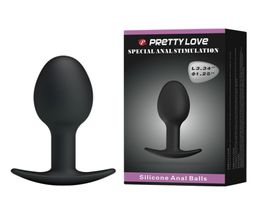 Pretty love Adult Pleasure Anal Beads Sensual Sex Toys Black Silicone Butt Plug Sex Products For Couple Anus Muscles Trainer 174208121594