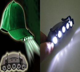 5 Leds Cap Hat Light ClipOn 5 LED Fishing Camping Head Light HeadLamp Cap with 2 CR2032 cell Batteries8136835