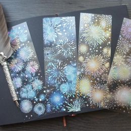 Gift Wrap 2 Sheet Silver Colourful Summer Fireworks Conference PVC Sticker Design AS Tag Seal Decoration Scrapbooking DIY