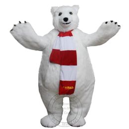 Halloween New Adult Polar Bear mascot Costume for Party Cartoon Character Mascot Sale free shipping support customization