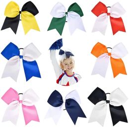 20Pcs/ 8" Two Toned Large Cheer Hair Bows Ponytail Holder Handmade for Teen Girls Softball Cheerleader Sports bow BJ