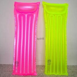 Other Pools SpasHG New Pink Green Fluorescent Inflatable Floating Row Beach Swimming Pool Surfboard Water Air Mattress Hammock Lounge Chair YQ240111