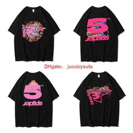 Designer Fashion Clothing Hip hop Tees TShirts Young Thug Star Same Sp5der 555555 Pink Tee Eagle Short Sleeve T-shirt IO6Q