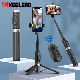 Monopods Bluetooth Wireless Handheld Selfie Stick Tripod Extendable Monopod with Remote for Huawei iPhone 13 Pro Max Xiaomi Phone Live