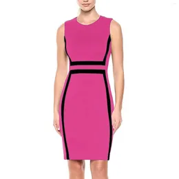 Casual Dresses Elegant Color-Matching Career Suit Knit Sheath Dress Women Sexy Dressy Bodycon Office Lady Work Vestidos Ropa