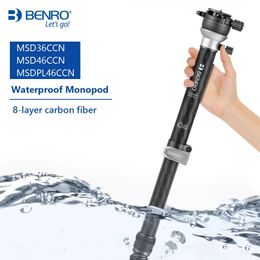 Monopods Benro Msd36ccn/msd46ccn/msdpl46ccn Monopod Professional Carbon Fibre Camera Stand for Travel Waterproof Plate Buckling Design